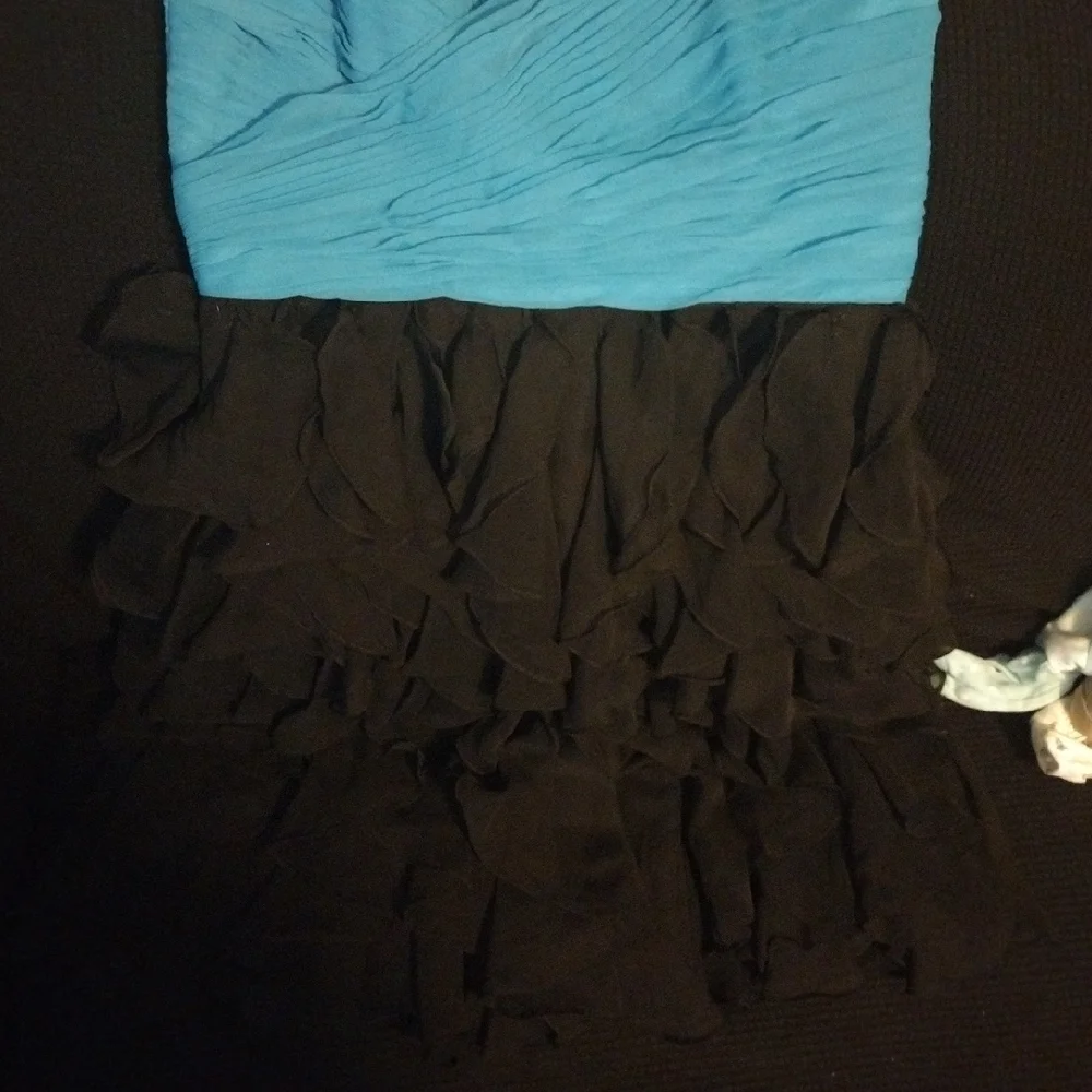 Blue and Black Strapless Dress​​ - Picture 2 of 6